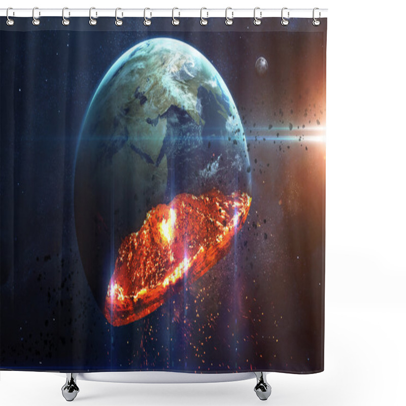 Personality  Apocalyptic Background - Planet Earth Exploding, Armageddon Illustration, End Of Time. Elements Of This Image Furnished By NASA Shower Curtains