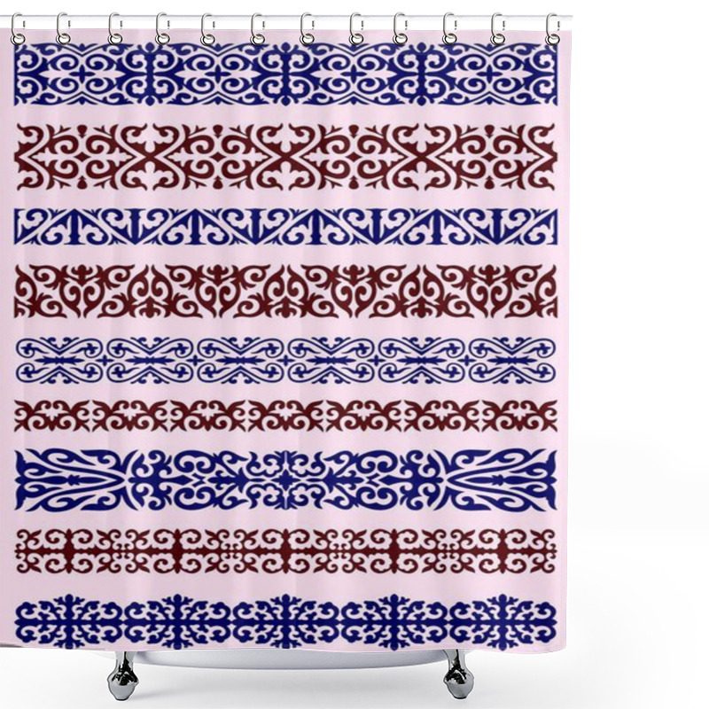 Personality  Kazakh Ornaments In The Form Of Strips Shower Curtains