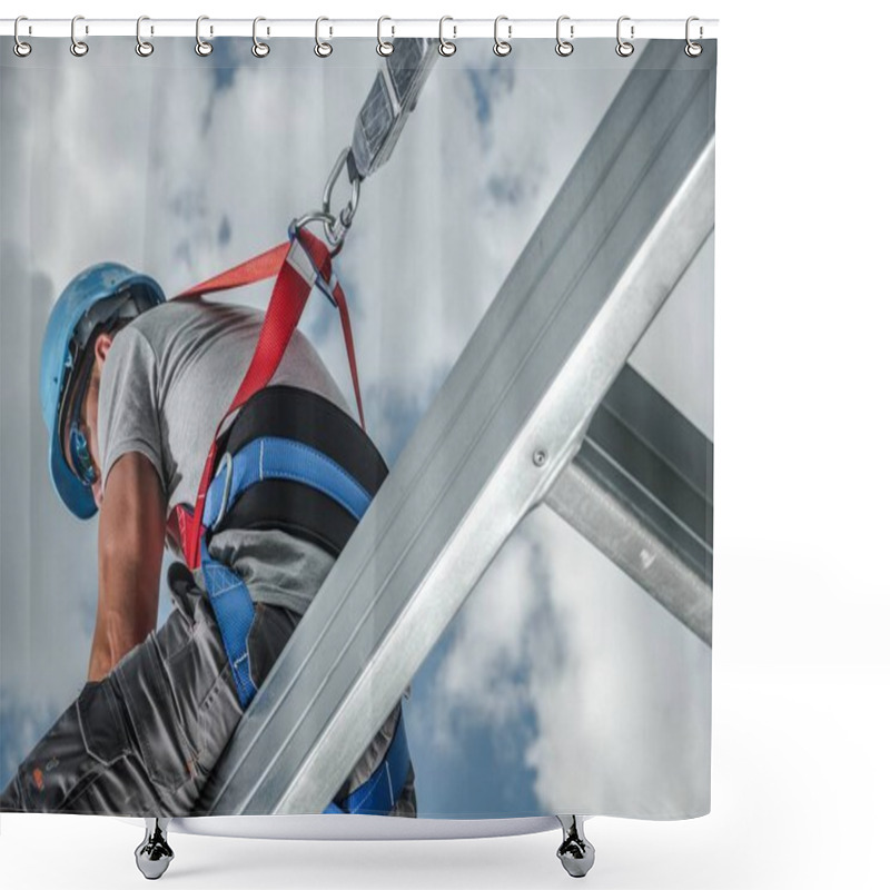 Personality  Safety Harness Absorbing Lanyard Shower Curtains