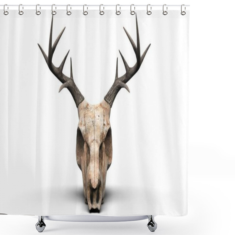 Personality  Deer Skull Closeup Shot Shower Curtains