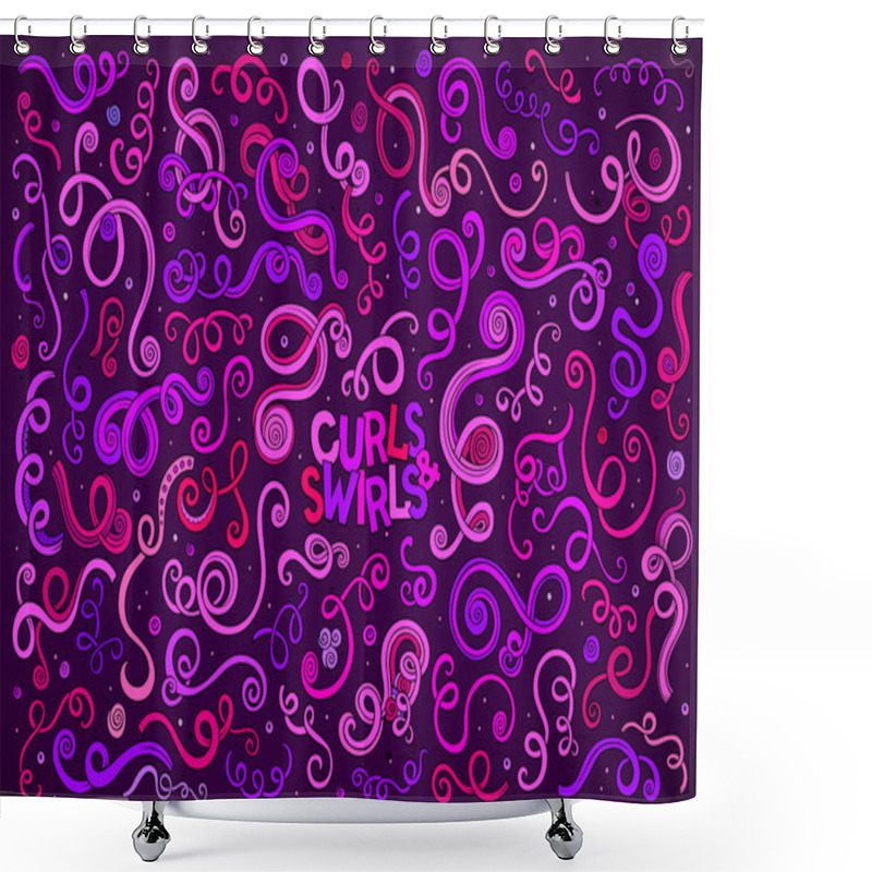 Personality  Vector Hand Drawn Doodle Cartoon Set Of Curls And Swirls Shower Curtains