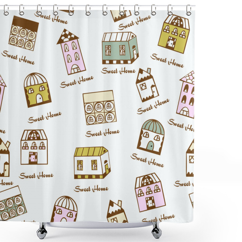 Personality  Sweet Home Seamless Pattern Shower Curtains