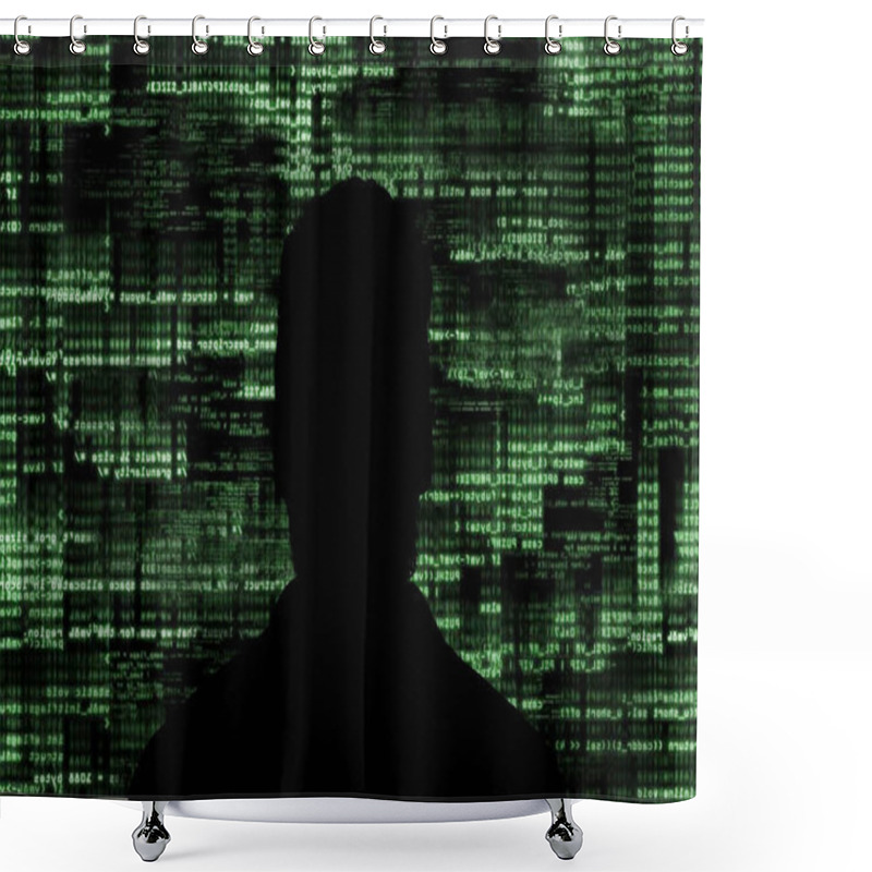 Personality  Cyber Hacker Attack Data Secure Hacking Interface  Shower Curtains