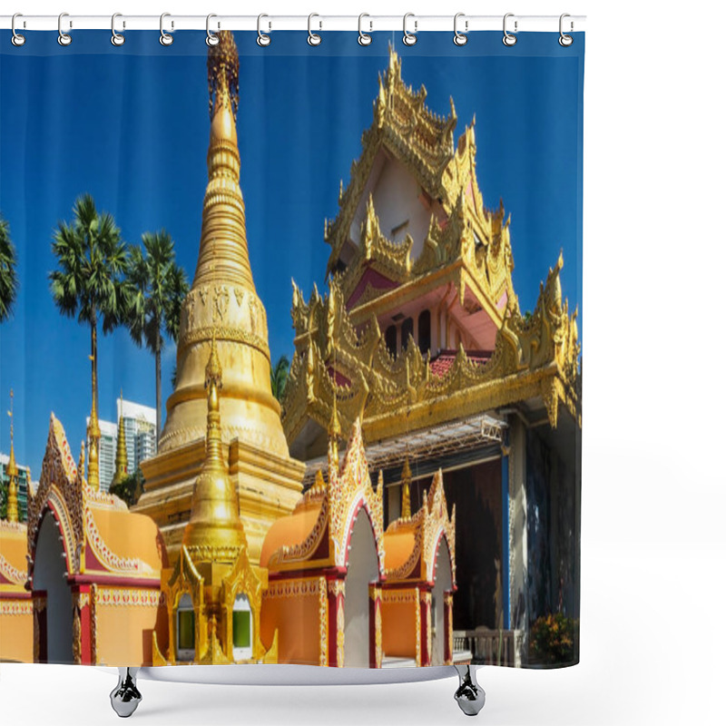 Personality  Stupas Of Dhammikarama Burmese Temple In Georgetown Of Penang In Malaysia. Shower Curtains