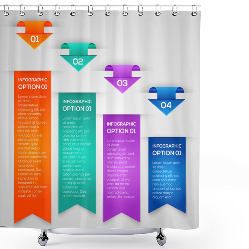 Personality  Vector Banners With Numbers. Shower Curtains