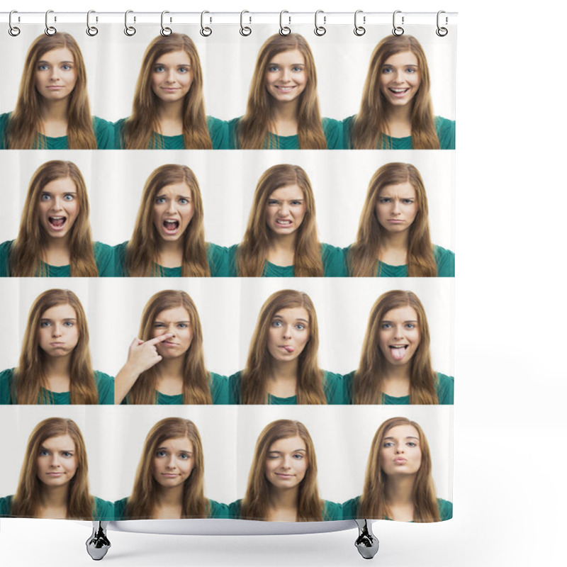 Personality  Multiple Different Expressions Shower Curtains