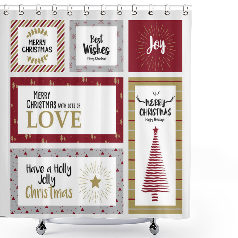 Personality  Christmas Cards Design Shower Curtains