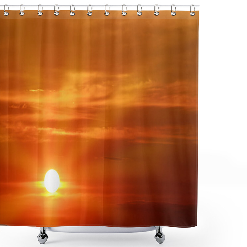 Personality  Lovely Sunrise Over The Sea Shower Curtains