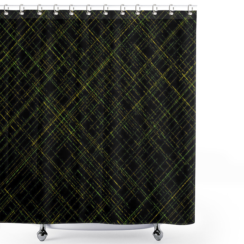 Personality  Abstract Scratched  Background. Plaid Fabric Texture. Random Lin Shower Curtains