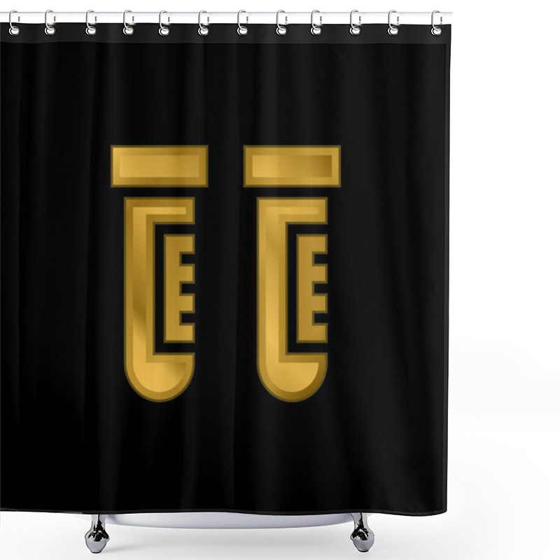 Personality  Blood Sample Gold Plated Metalic Icon Or Logo Vector Shower Curtains