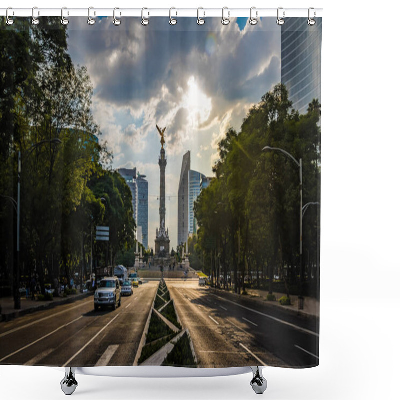 Personality  Paseo De La Reforma Avenue And Angel Of Independence Monument -  Shower Curtains