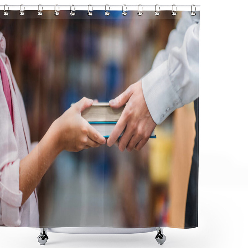 Personality  Teacher Giving Books To Child Shower Curtains