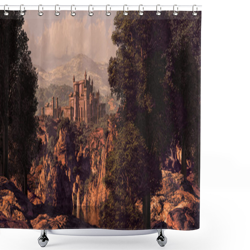 Personality  Medieval Castle Landscape Shower Curtains