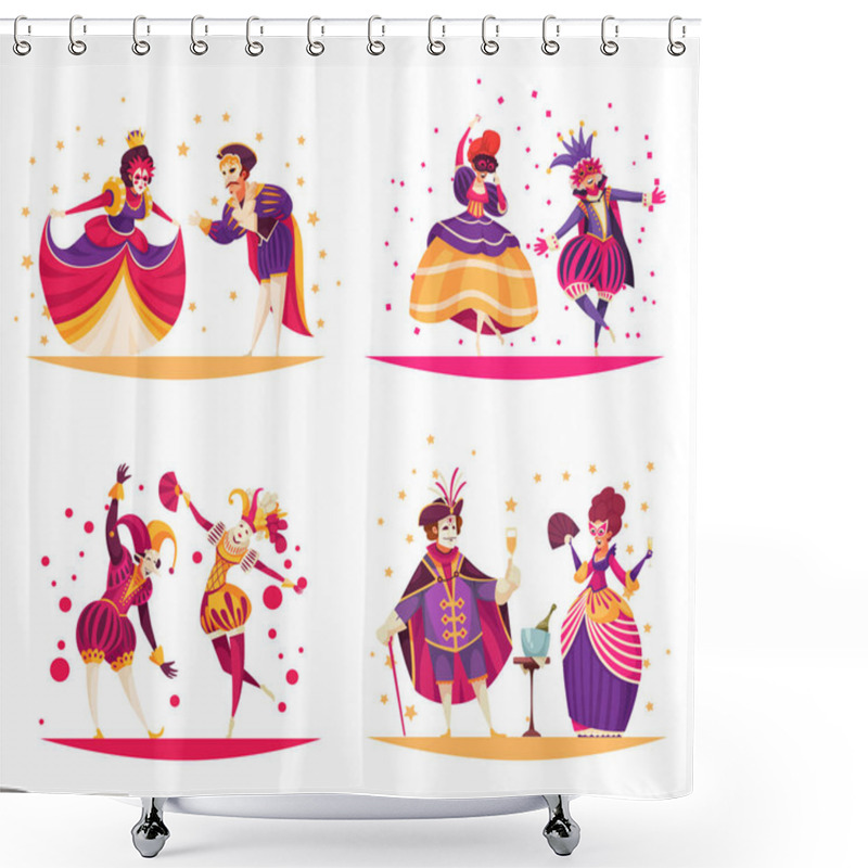 Personality  Venetian Carnival Compositions Shower Curtains