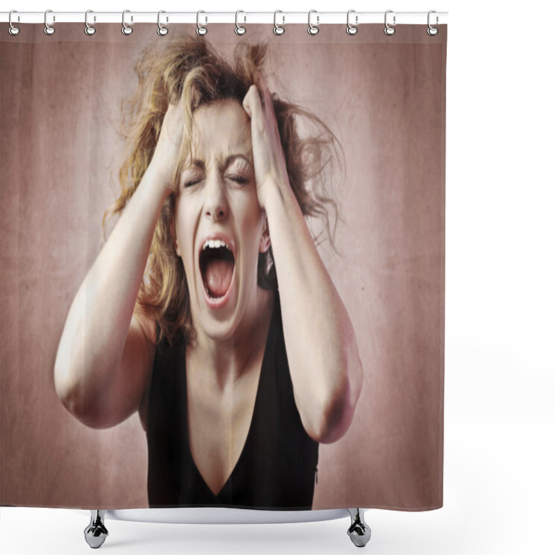 Personality  Enraged Woman Shower Curtains