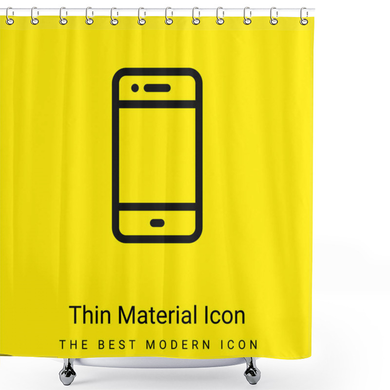 Personality  Big Telephone Minimal Bright Yellow Material Icon Shower Curtains