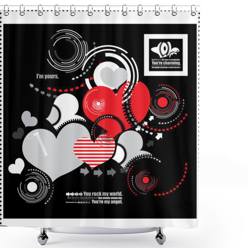 Personality  Creative Hearts Background Shower Curtains