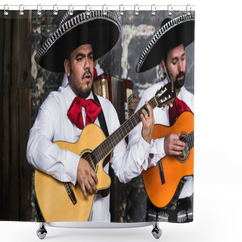 Personality  Mexican Musicians In The Studio Shower Curtains