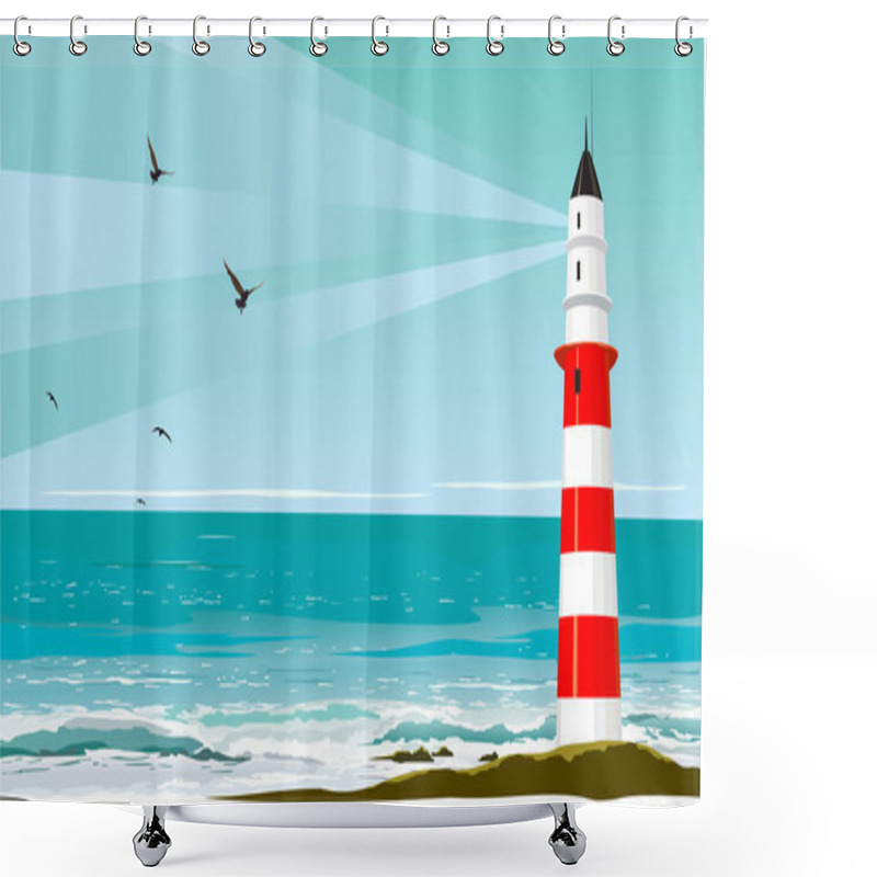 Personality  Lighthouse Shower Curtains