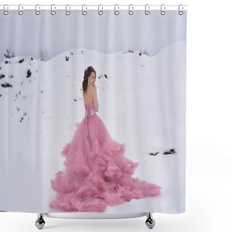 Personality  Beautiful Model In The Snow Shower Curtains