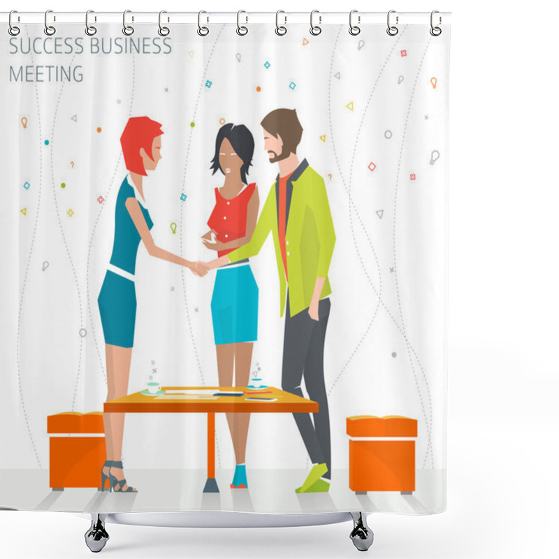 Personality  Concept Of Success Business Meeting Shower Curtains