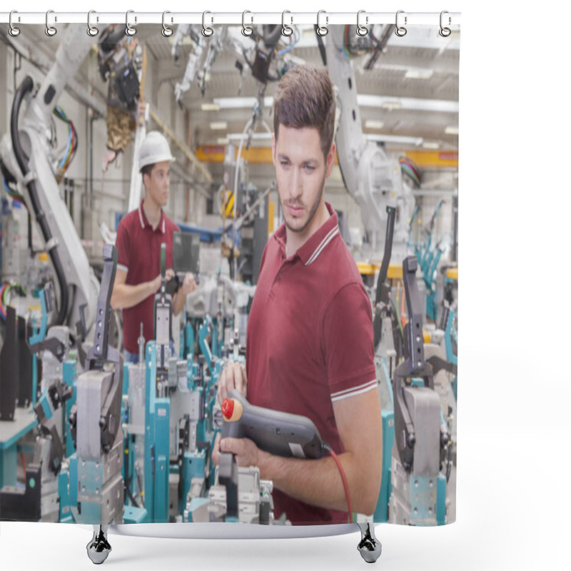 Personality  Development Engineers At The Robot Commissioning Shower Curtains