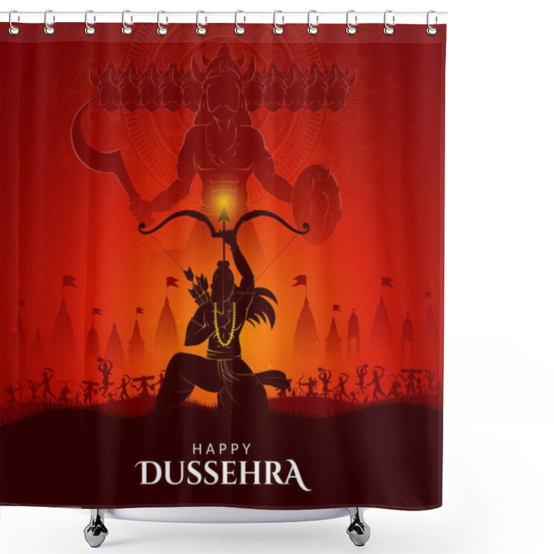 Personality  War Of Lord Rama And Ravana Happy Dussehra, Navratri And Durga Puja Festival Of India Shower Curtains