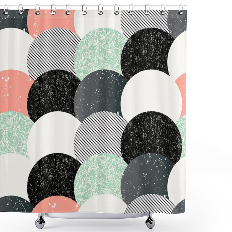 Personality  Abstract Seamless Pattern With Textured Circles. Shower Curtains