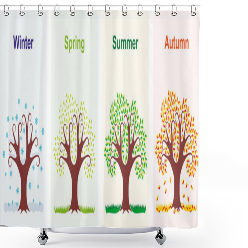 Personality  Tree In Four Seasons. Shower Curtains