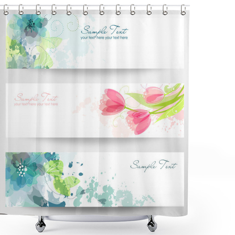 Personality  Set Of Three Banners. Shower Curtains