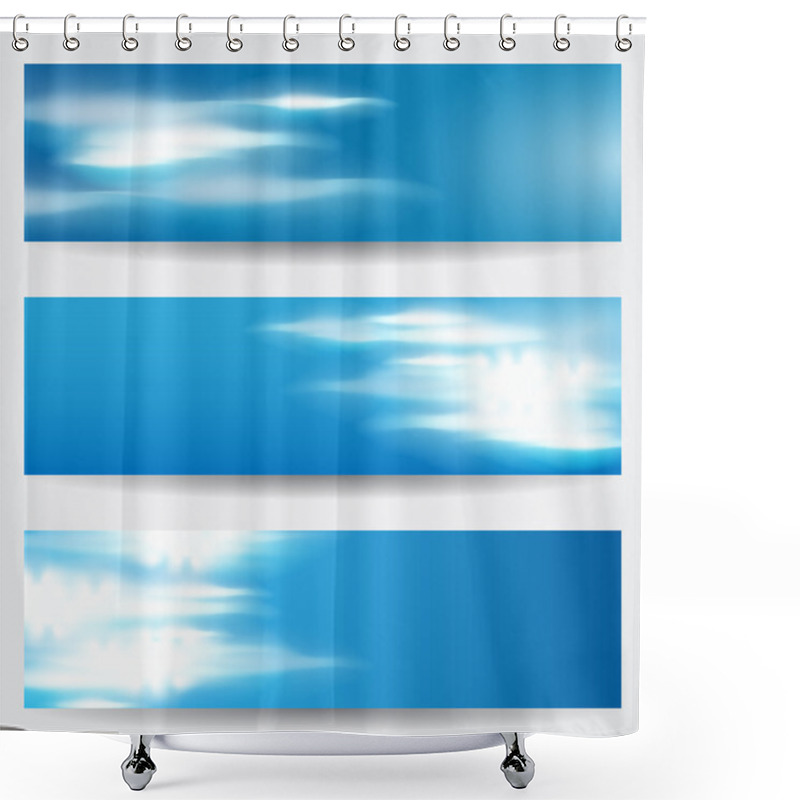 Personality  Beautiful Sky Banner Set Shower Curtains