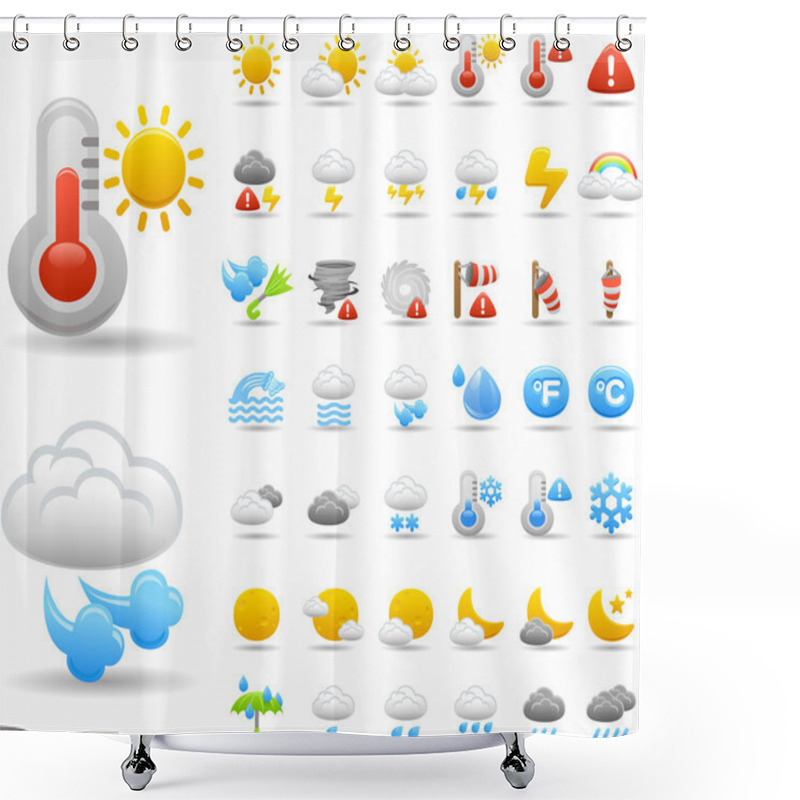 Personality  Weather Icons Shower Curtains