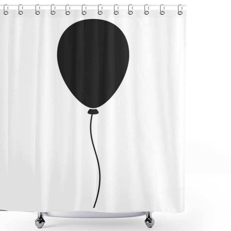 Personality  Black And White Baloon Silhouette Shower Curtains