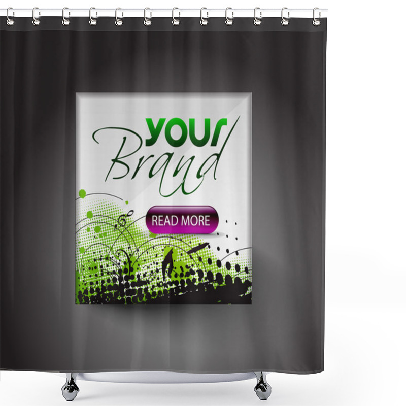 Personality  Advertis Layout Design Template Shower Curtains