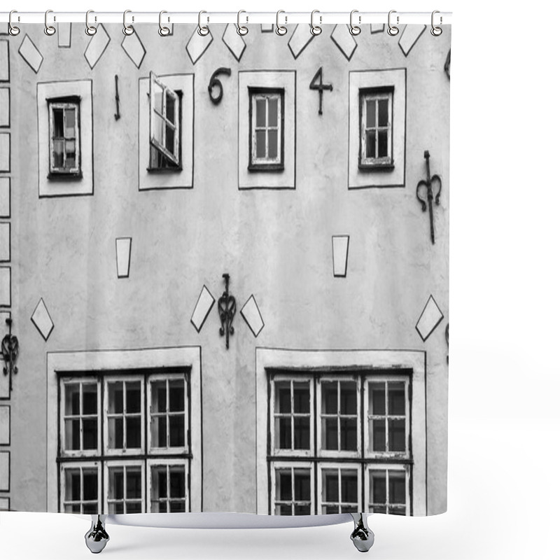 Personality  Wall Of Medieval House (three Brothers) In Riga Shower Curtains