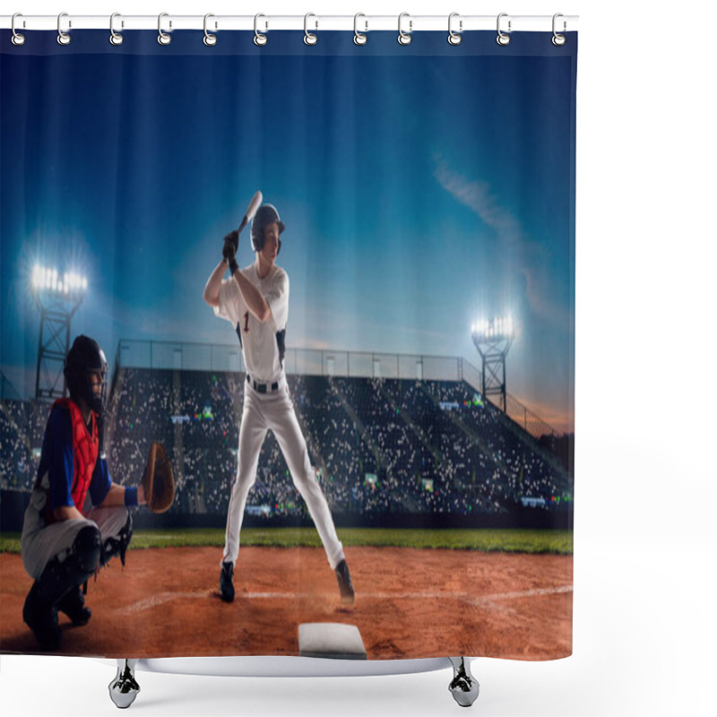 Personality  Professional Baseball Players On Field.  Shower Curtains