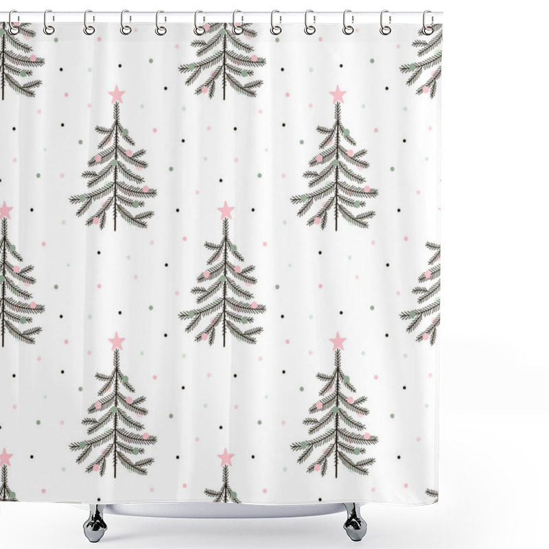 Personality   Merry Christmas Seamless Decorative Pattern Shower Curtains