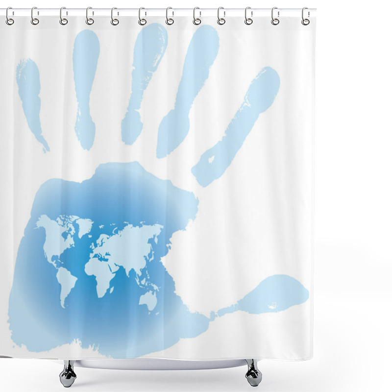 Personality  Handprint With Six Toes Shower Curtains