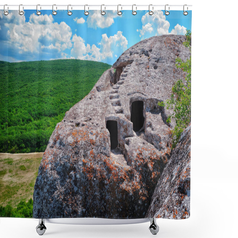 Personality  Amazing View Of Ancient Cave Town Eski-Kermen Located On Peninsula Of Crimea Shower Curtains