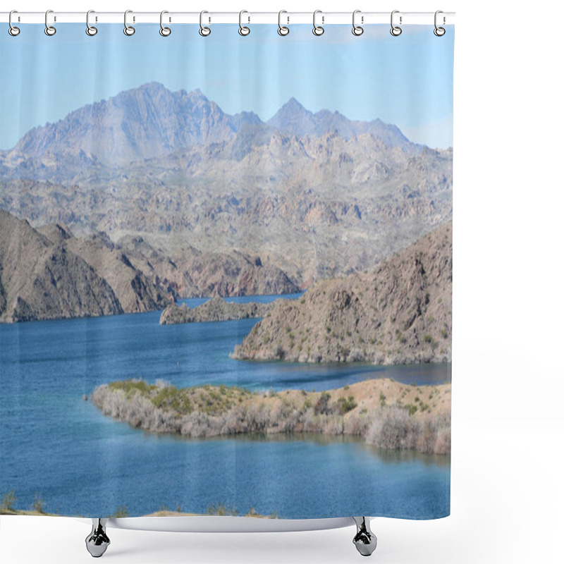 Personality  Beautiful View Of Lake Mohave On The Arizona Nevada Border, In The Lake Mead National Recreation Area. Mohave County, Arizona USA Shower Curtains