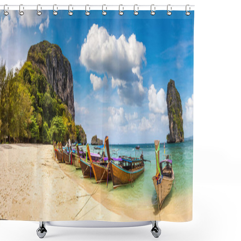 Personality  Panorama Of Poda Island, Thailand In A Summer Day Shower Curtains