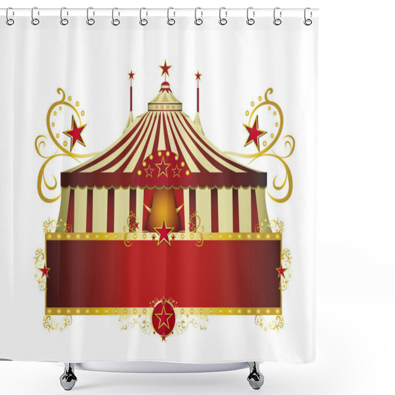 Personality  Circus Red Border Frame Shower Curtains