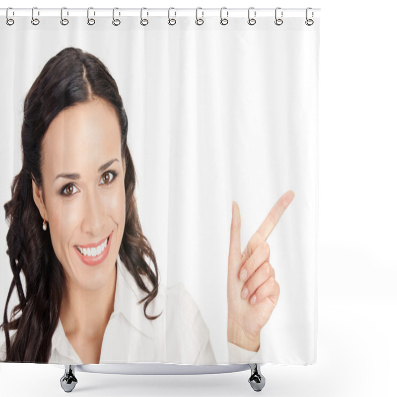 Personality  Businesswoman Showing Shower Curtains