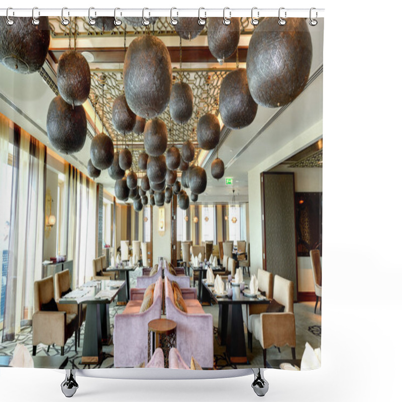 Personality  The Restaurant Interior Of Luxury Hotel, Ras Al Khaimah, UAE Shower Curtains