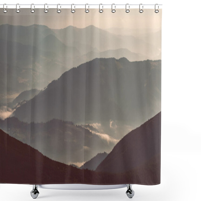 Personality  Layers Of Mountain Shower Curtains