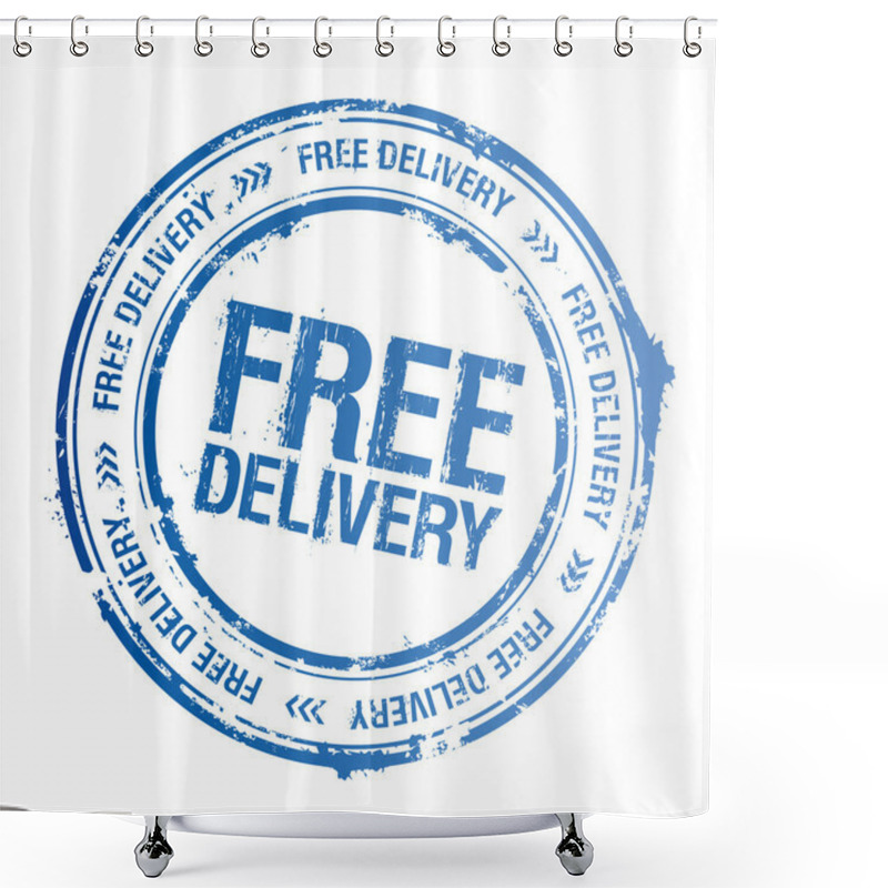 Personality  Free Delivery Stamp. Shower Curtains