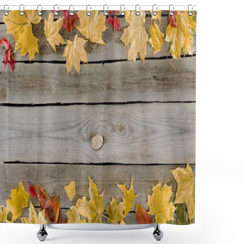 Personality  Red And Yellow Fallen Autumn Leaves Shower Curtains