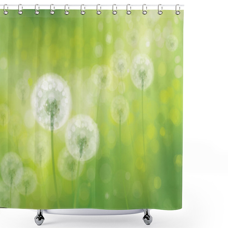 Personality  Spring  Background With  Dandelions. Shower Curtains