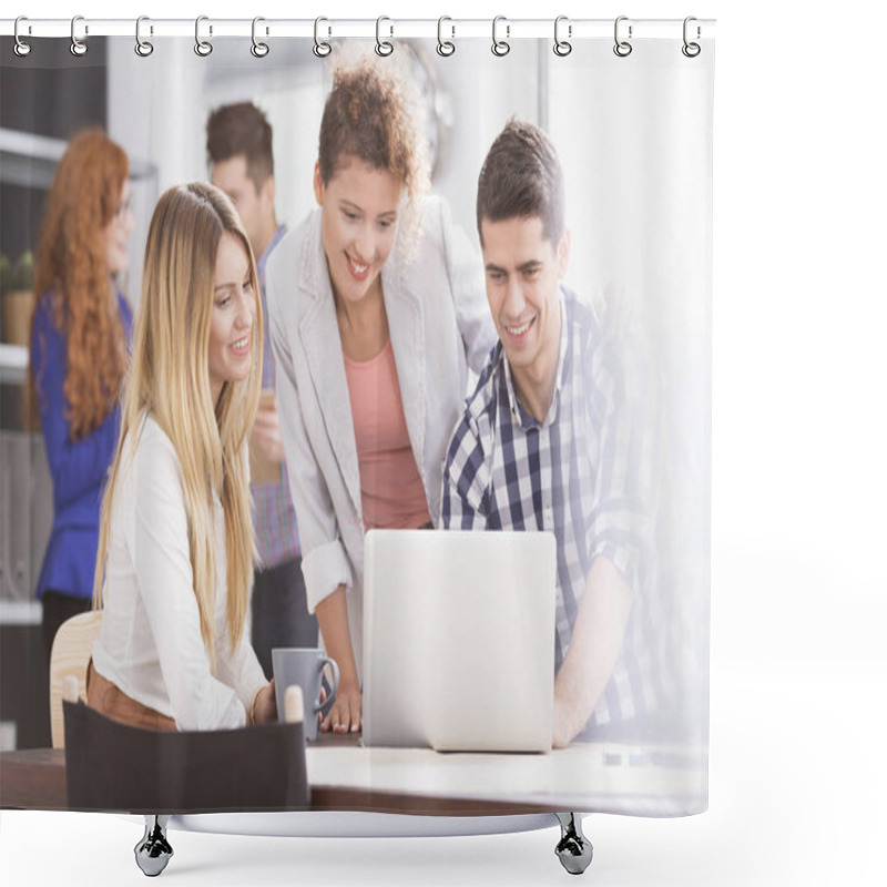 Personality  Young Team Running Own Business Shower Curtains