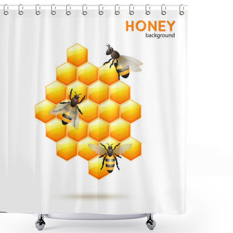 Personality  Honey Bee Background Shower Curtains